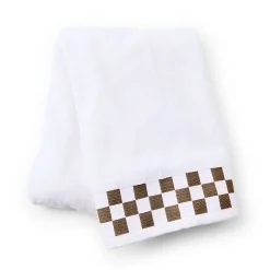 Bath Towel with Mocha Check Border
