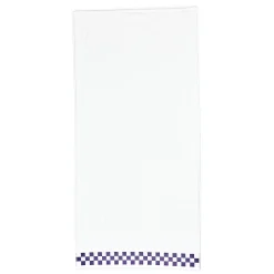 Bath Towel with Violet Check Border
