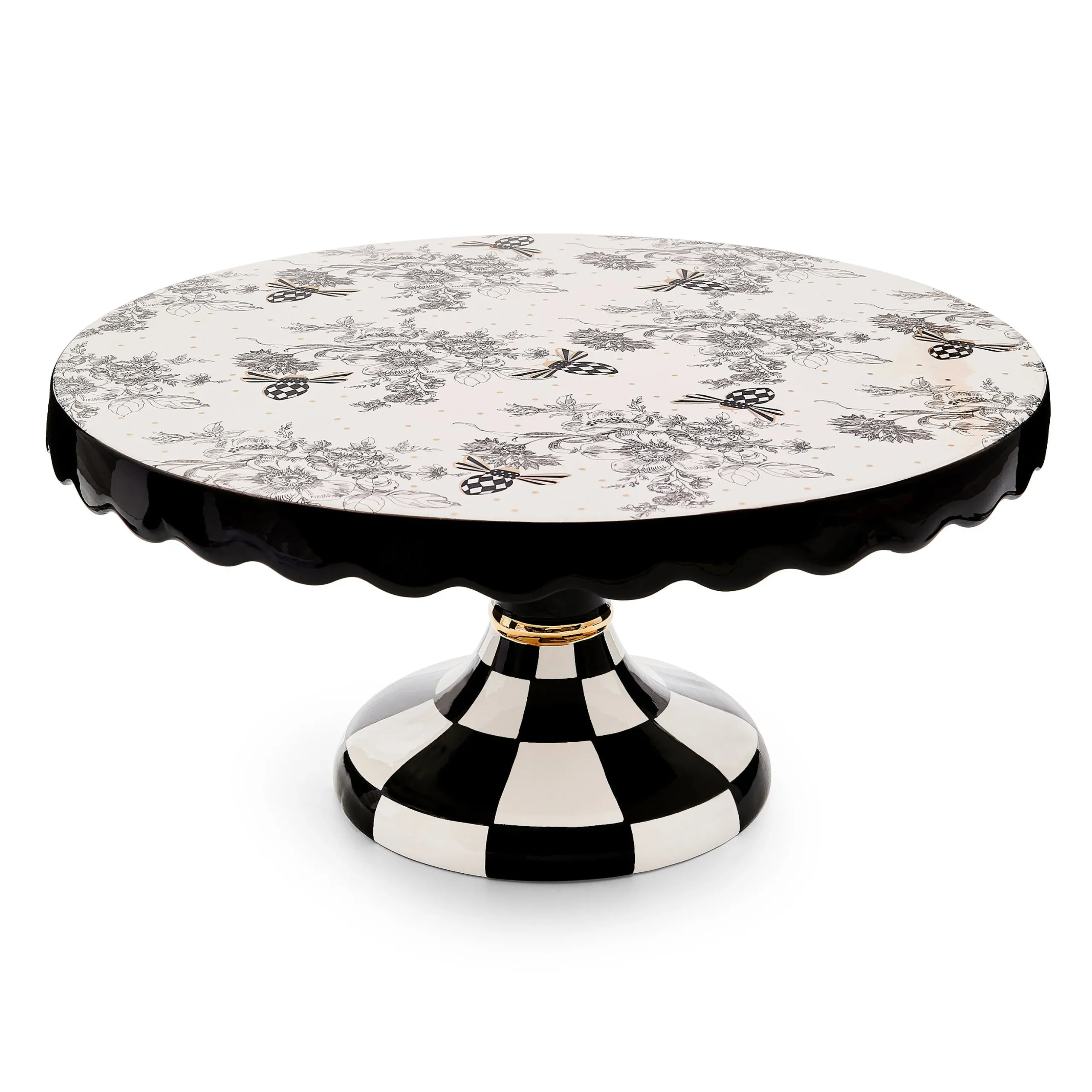 Bee Toile Large Pedestal Platter