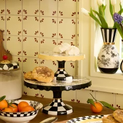 Bee Toile Small Pedestal Platter