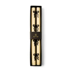 Black Bow Dinner Candles, Set of 2