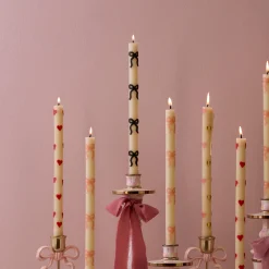 Black Bow Dinner Candles, Set of 2