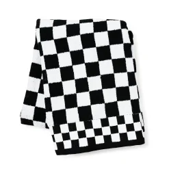 Black Check Bath Towel