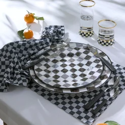 Black Check Dinner Plate