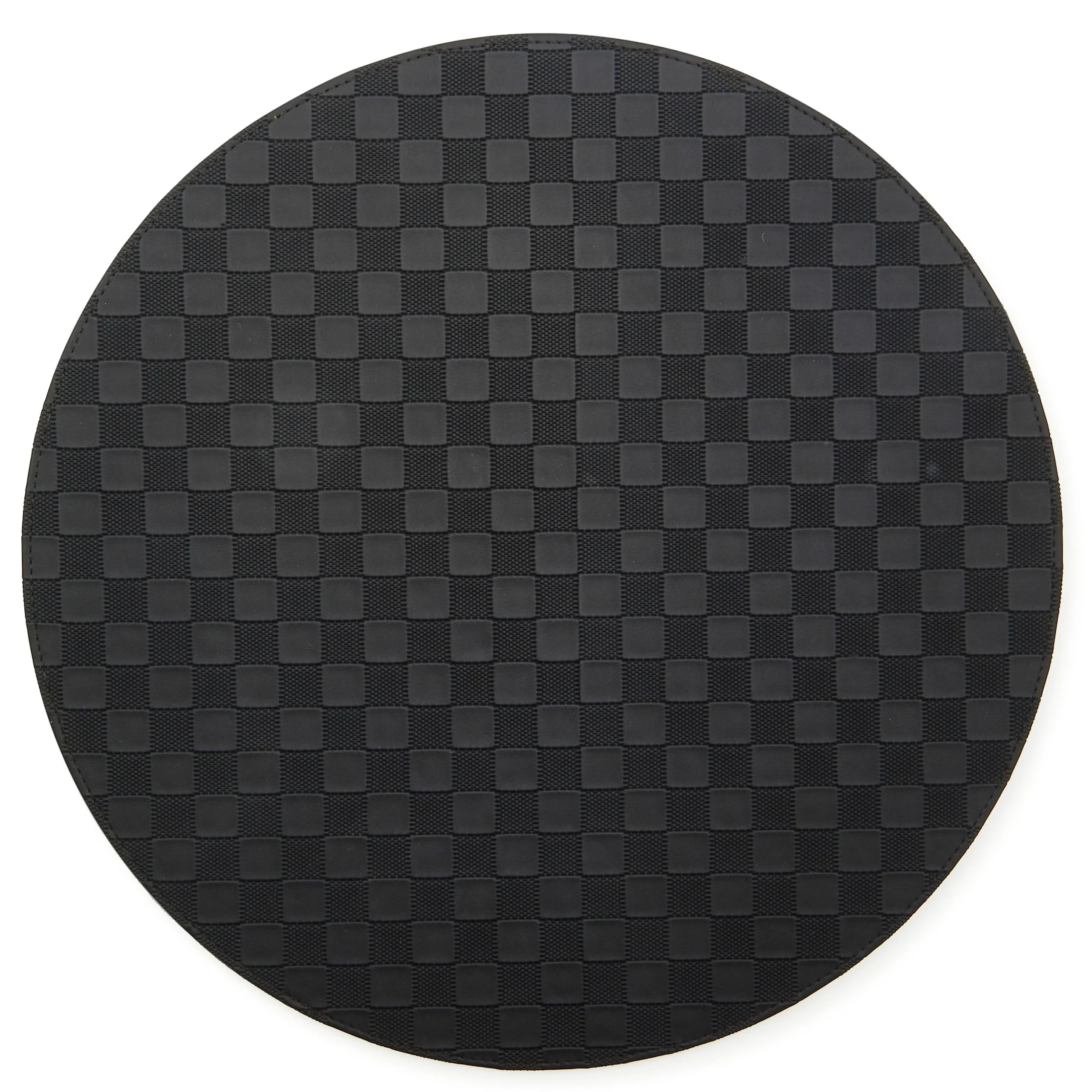 Black Check Faux Leather Placemat