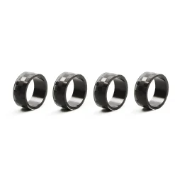 Black Check Napkin Rings, Set of 4