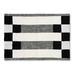 Black Checks and Stripes Placemats, Set of 4