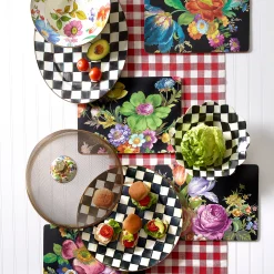 Black Flower Market Placemats, Set of 4
