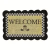 Black Scalloped Welcome Entrance Mat