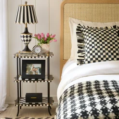 Black & White Check and Stripe 3 Tier Table