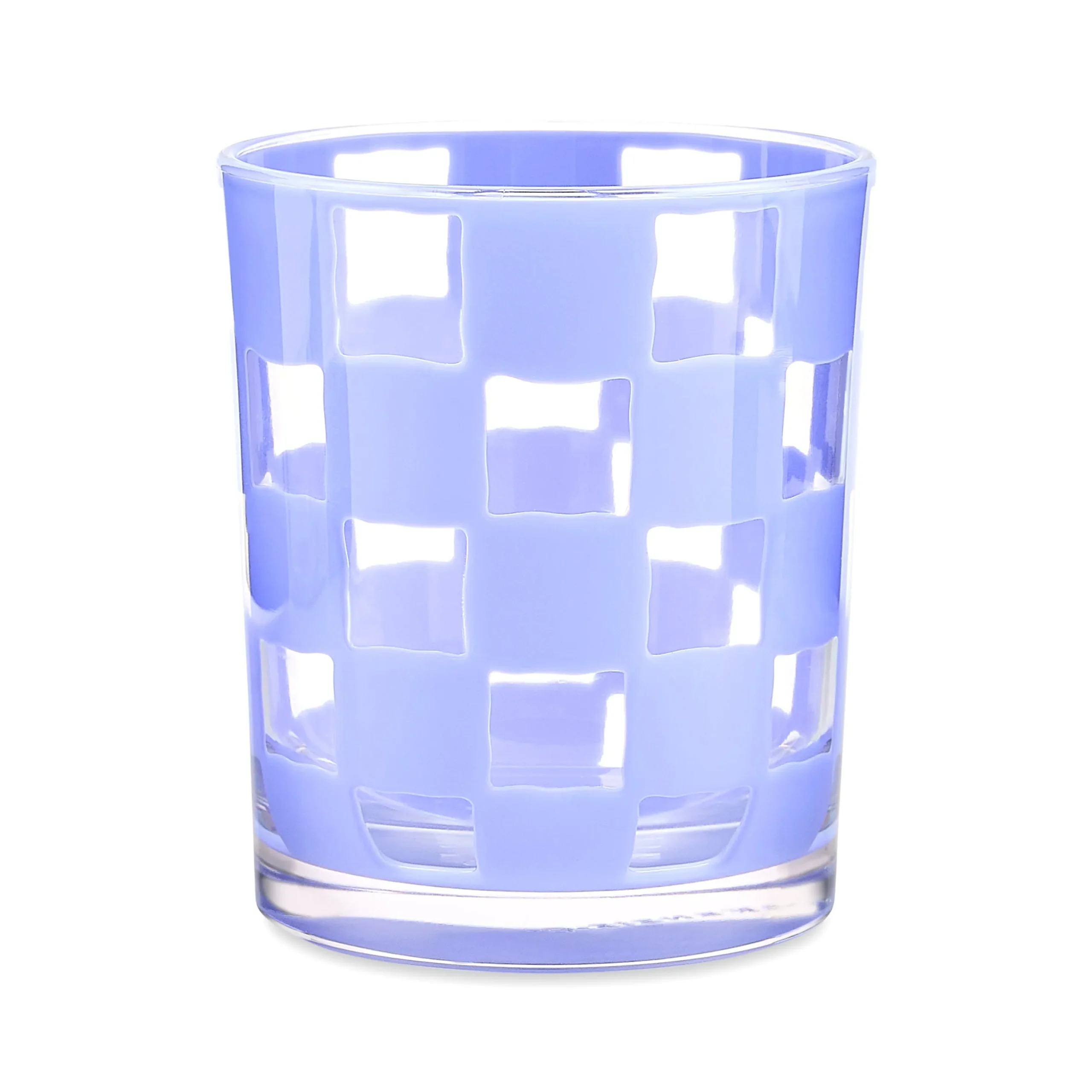 Blue Check Acrylic Tumblers, Set of 4
