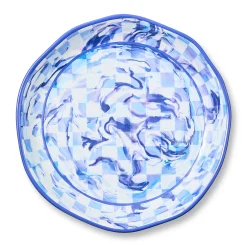 Blue Marble Check Melamine Large Platter