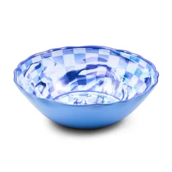 Blue Marble Check Melamine Serving Bowl