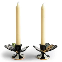 Butterfly Toile Candle Holders, Set of 2