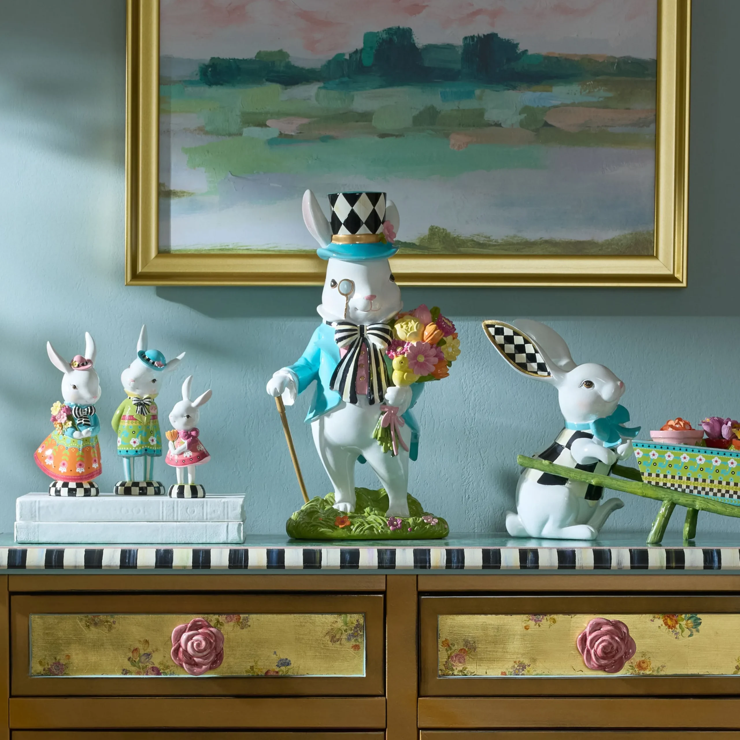 Calico Bunny Figurine