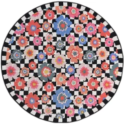 Checked Dolce Vita 6' Round Indoor/Outdoor Rug