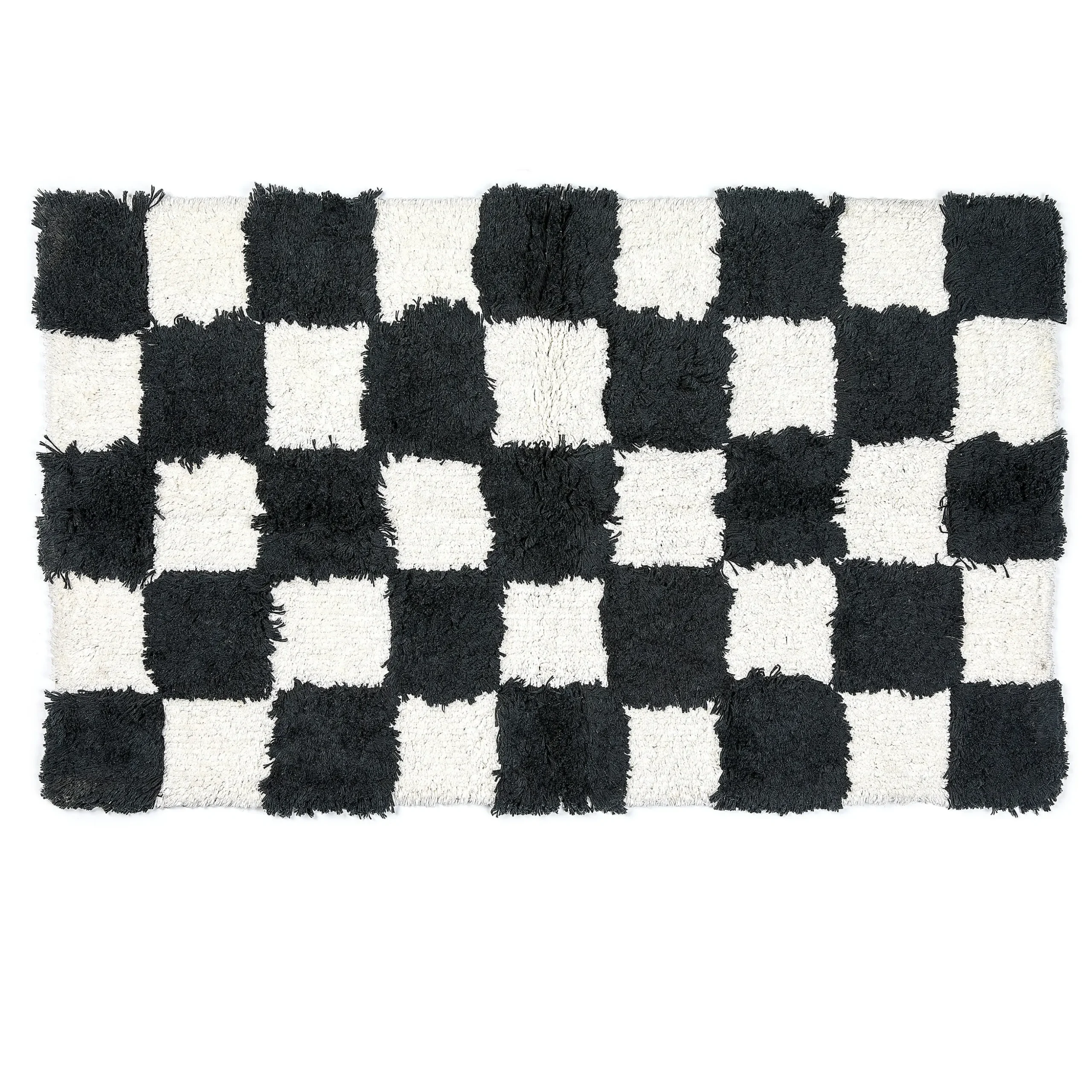 Checkerboard Black Bath Rug