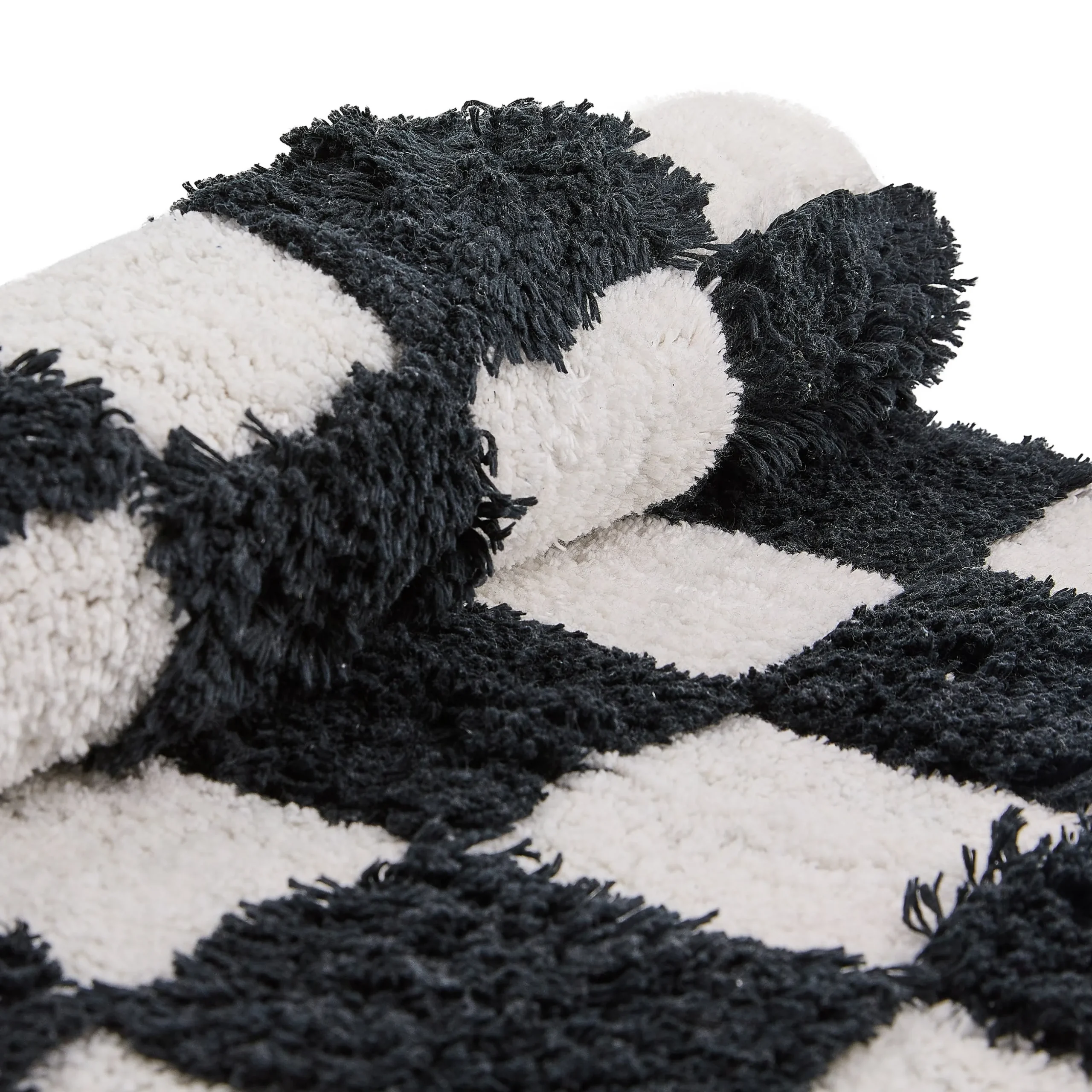 Checkerboard Black Bath Rug