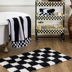 Checkerboard Black Bath Rug