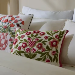 Check Hearts Lumbar Throw Pillow