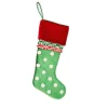 Check It Out Green & White Polka Dot Stocking