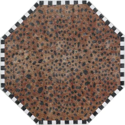 Cheetah 6' Octagon Washable Rug