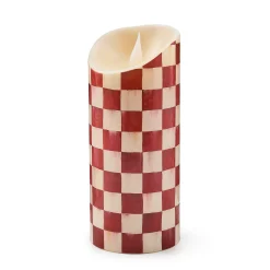 Cherry Check Flameless 7" Pillar Candle