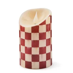 Cherry Check Flameless 5" Pillar Candle