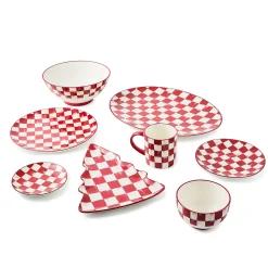 Cherry Check Salad Plates, Set of 4