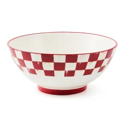 Cherry Check Serving Bowl