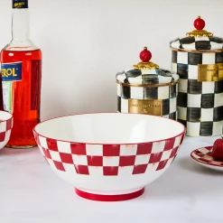 Cherry Check Serving Bowl