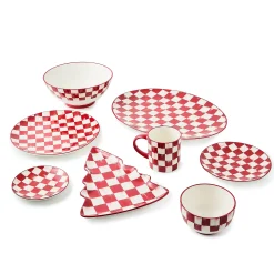 Cherry Check Serving Bowl