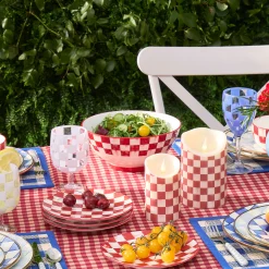 Cherry Check Serving Bowl