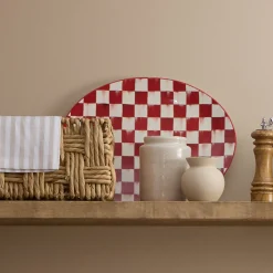 Cherry Check Serving Platter