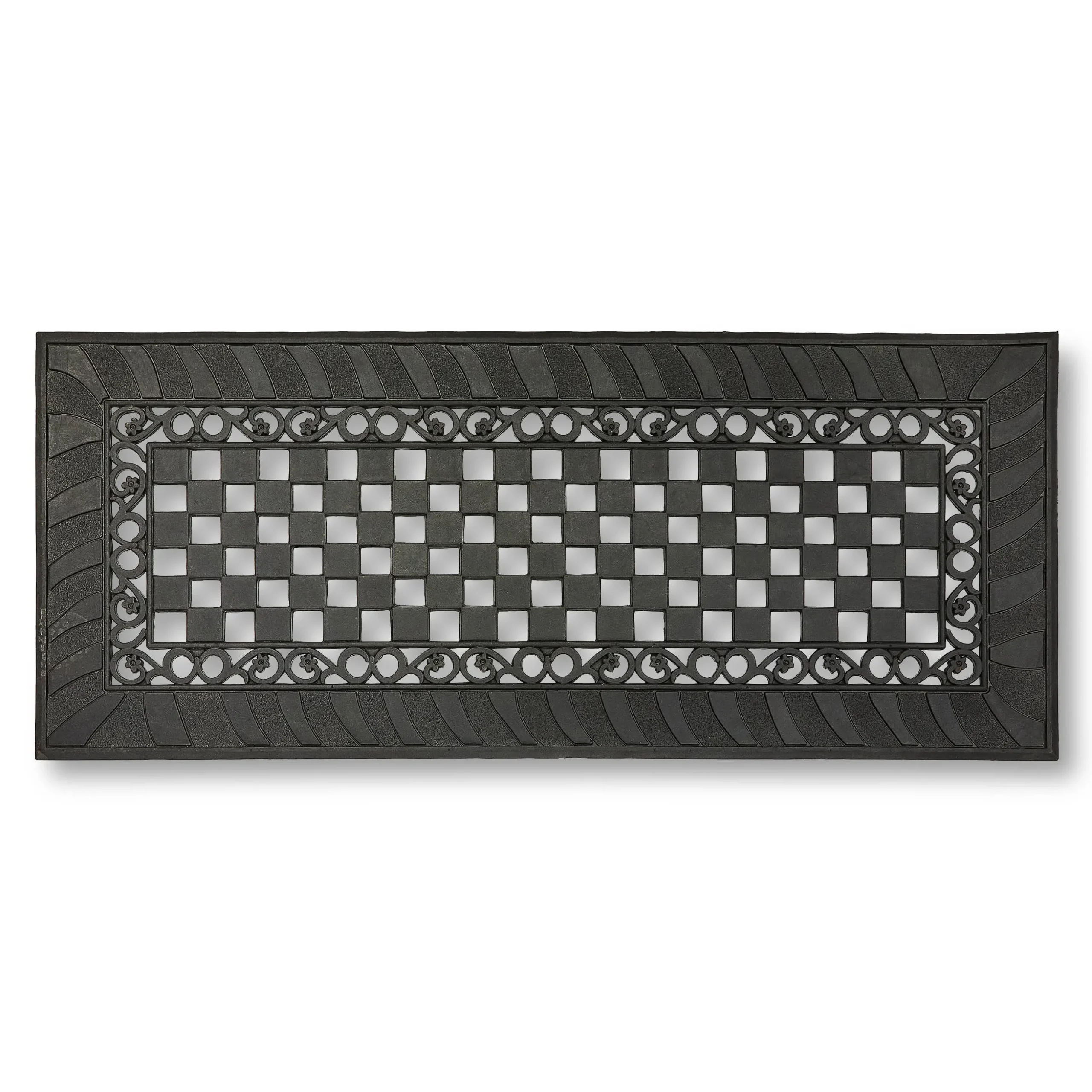 Classic Check Rubber Double Door Entrance Mat