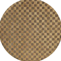 Cocoa Checkerboard 6' Round Rug