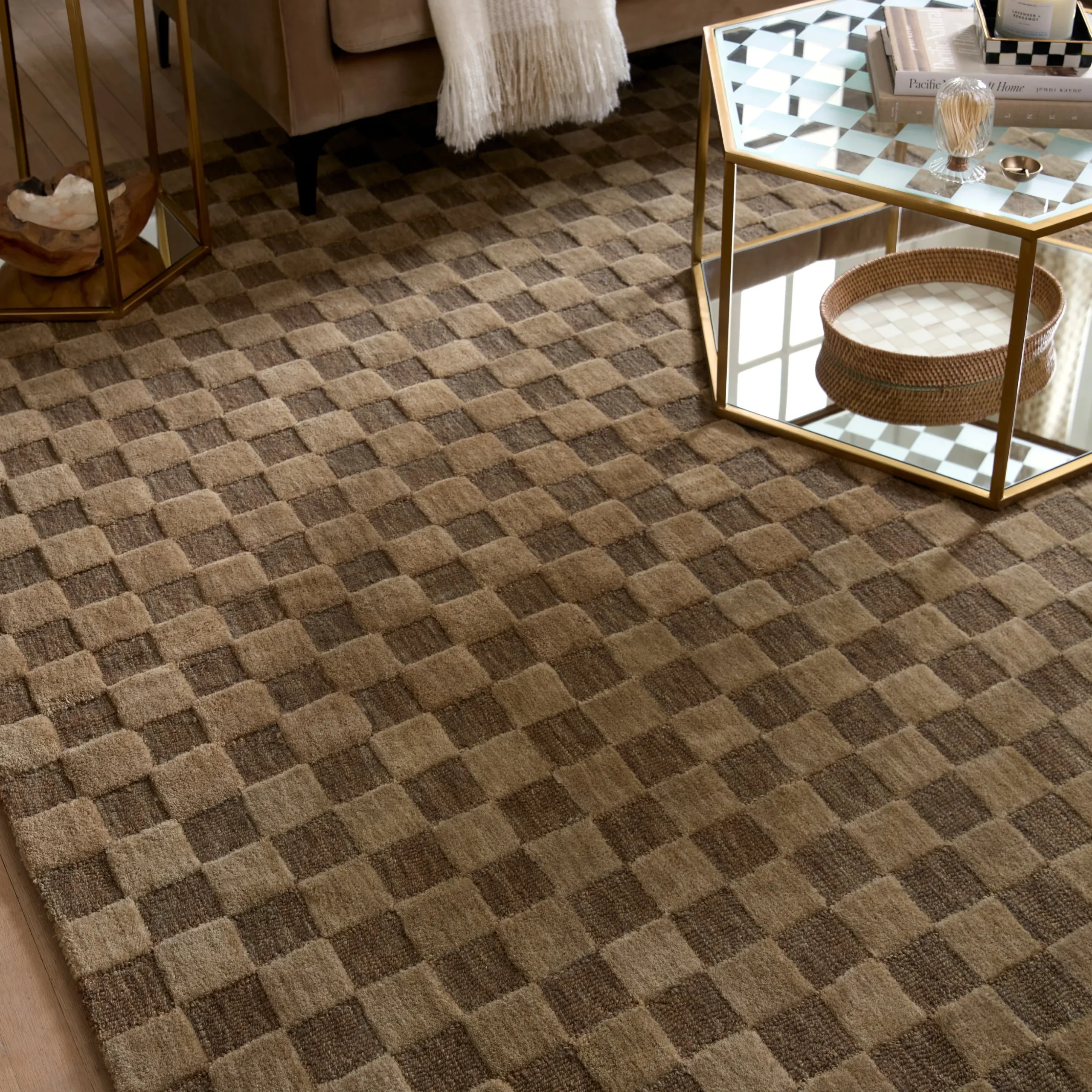 Cocoa Checkerboard 8' x 10' Rug