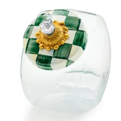 Cookie Jar with Emerald Check Lid