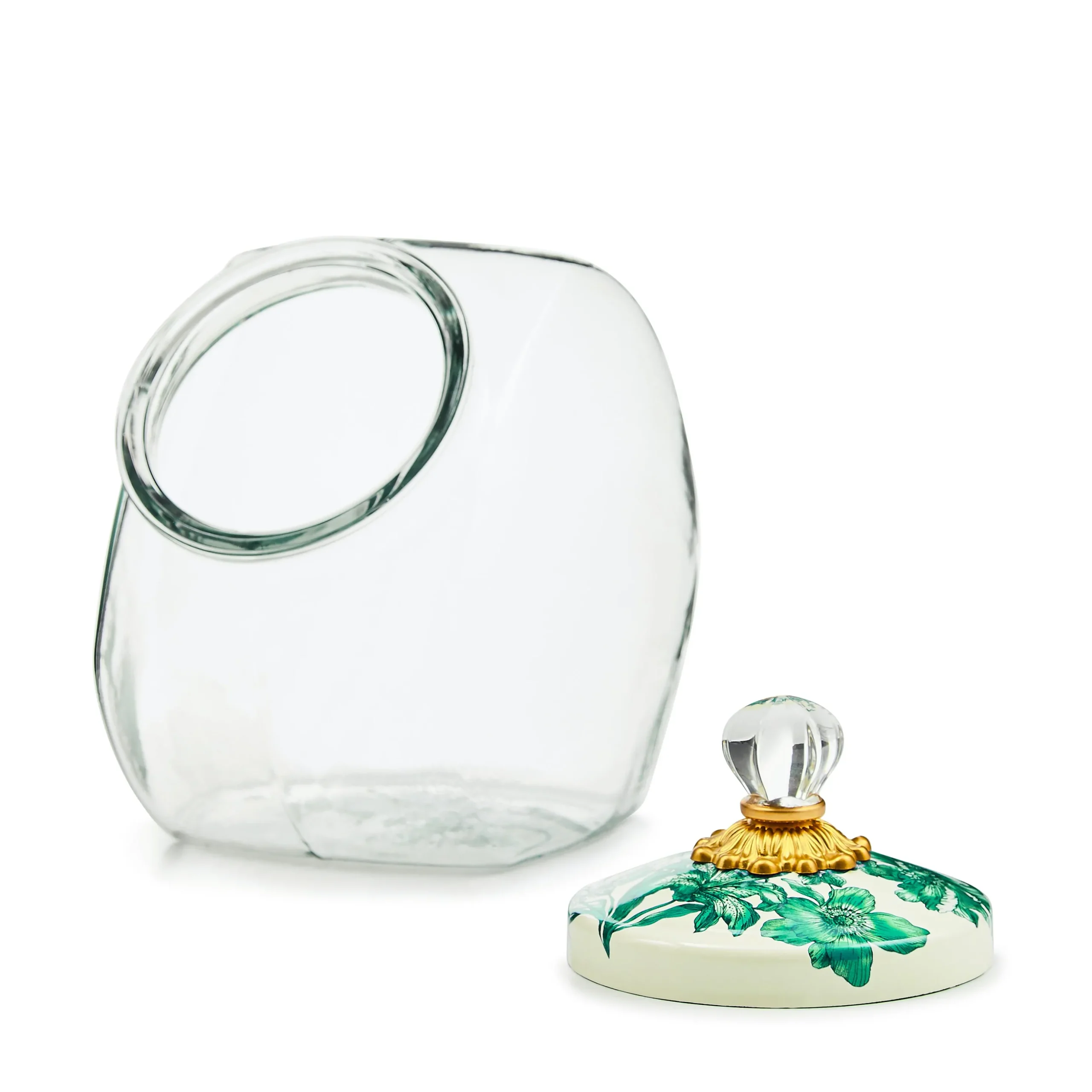 Cookie Jar with Emerald English Garden Lid