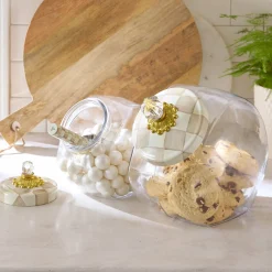 Cookie Jar with Mocha Check Lid