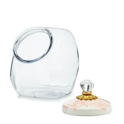 Cookie Jar with Rosy English Garden Lid