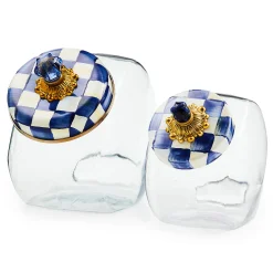 Cookie Jar with Royal Check Lid