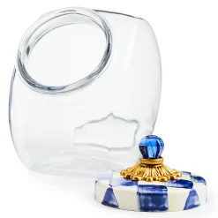 Cookie Jar with Royal Check Lid