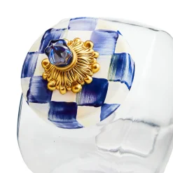 Cookie Jar with Royal Check Lid