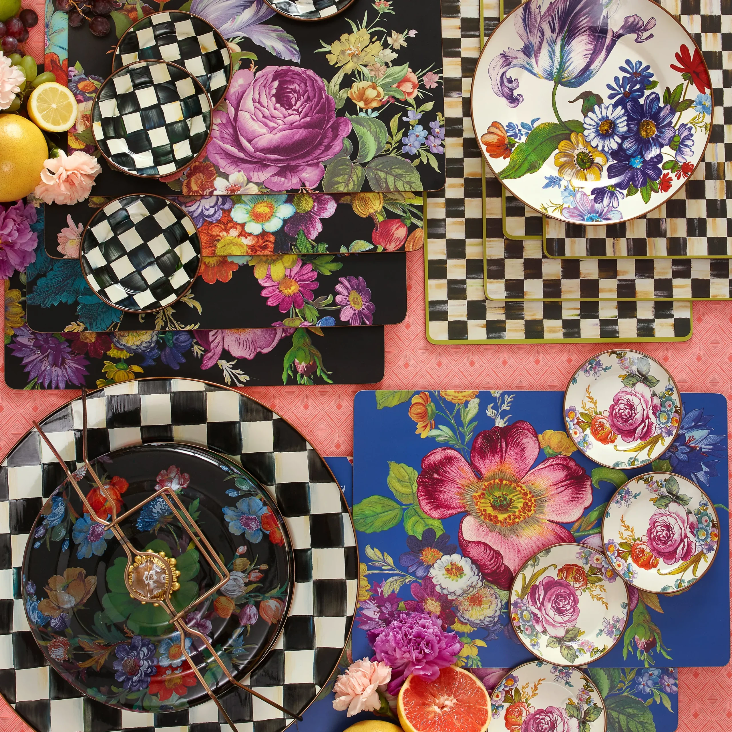 Courtly Check Appetizer Plates, Set of 4