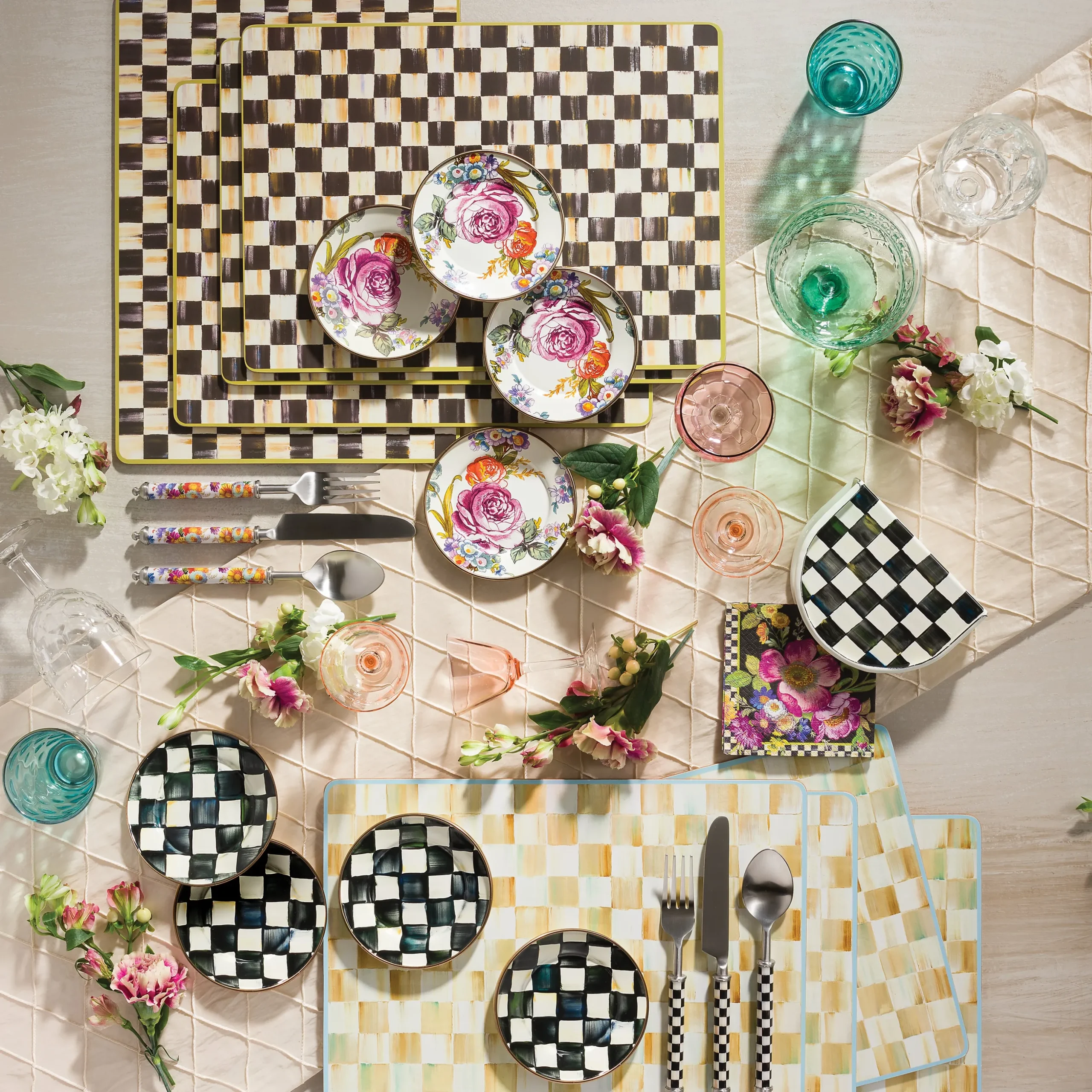 Courtly Check Appetizer Plates, Set of 4