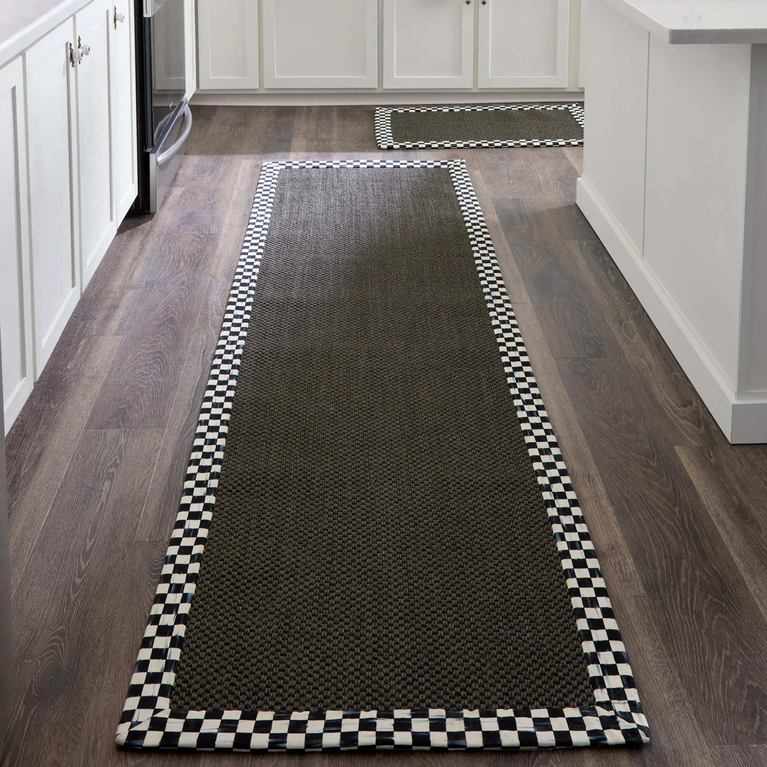 Courtly Check Black Sisal 2'6" x 9' Runner