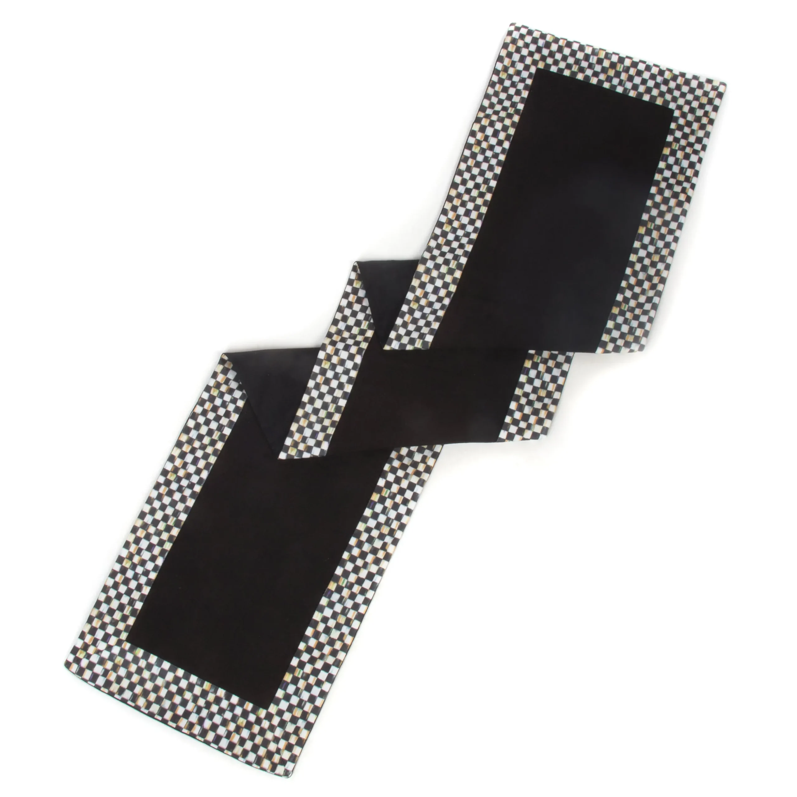Courtly Check Black Table Runner