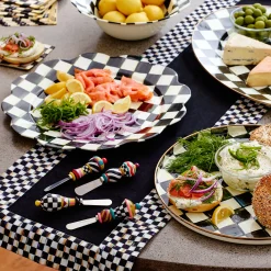 Courtly Check Black Table Runner
