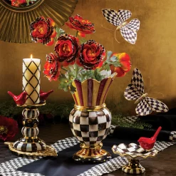 Courtly Check Black Table Runner